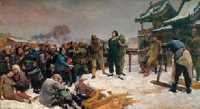 冯法祀《刘胡兰就义》，230×425cm，油画，1957年