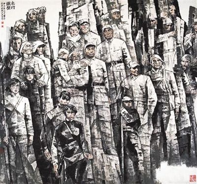 《太行铁壁》曾获第六届全国美展金奖。