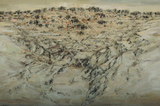 《北望河清村》 布面坦培拉油彩 100x150cm 2010