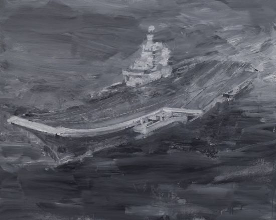 鹰·航母辽宁号（右） Eagle - Aircraft Carrier Liaoning (right), 布面油画 oil on canvas, 200x250cmx2, 2014