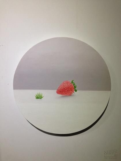 程广峰作品《草莓》，2013，布面油画，50x50cm