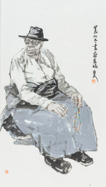 藏族老人 69×138cm 2013年