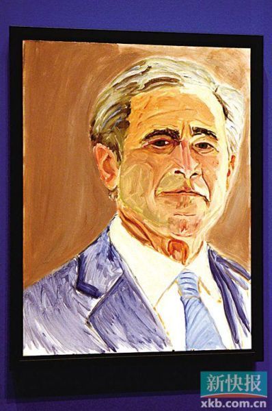 美国前总统小布什开肖像画展