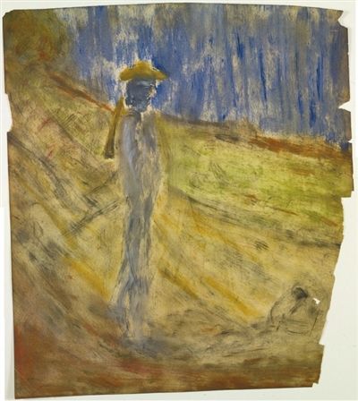 培根画作《戴黄帽子的凡·高独自在路上》