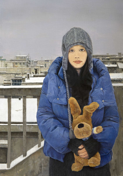 沈磊 《小城。冬雪》布面油画100x70cm 2012年