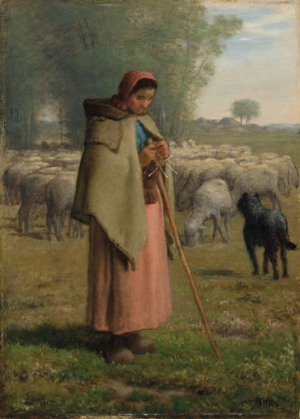 让-弗朗索瓦•米勒《牧羊女：巴比松平原》