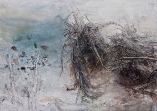屠宏涛《我和兔子风景》150X210cm 布面油画 2011