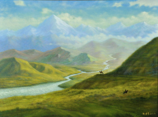 陈逸青《昆仑腹地》，85.5x115.5cm，2011年，布面油画