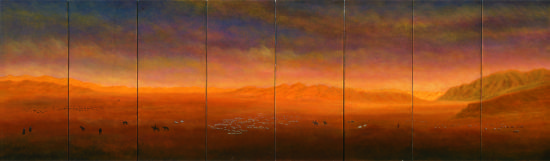 陈逸青《金银滩》22.6x53.2x8cm布面油画1995年