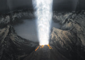 这是“火山爆发”的画面 记者 周翔宇 摄