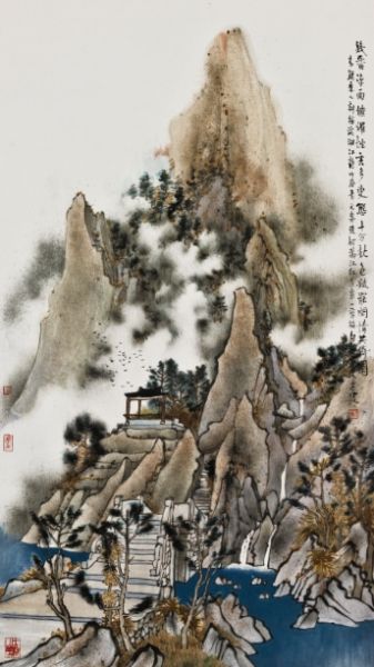 《石门谱-倚栏》 ，方骏 2007年，纸本92×52（cm）
