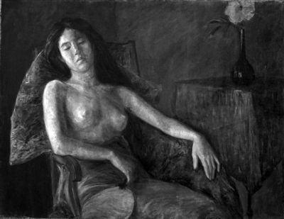 创作于1909年前后的《半裸女像》。