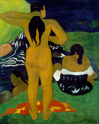 高更的《沐浴的塔希提女人》(1892)。