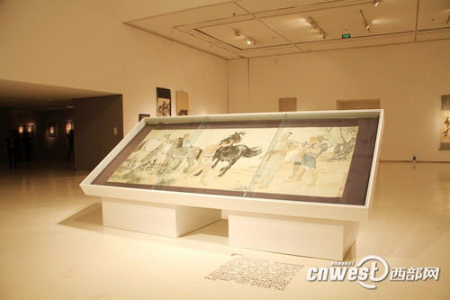 徐悲鸿精品画作西安美术馆展出，部分作品为国家一级文物。图为徐悲鸿真迹《九方皋》。