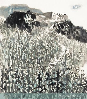 《节近中秋》 石鲁 纸本水墨设色 1962年 69 cm ×62cm 陕西美术博物馆藏