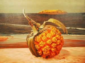 林先动《临海听风》，布面油画，2009年。