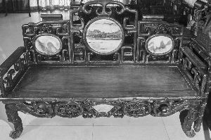 清中期竹书斗勾罗汉床