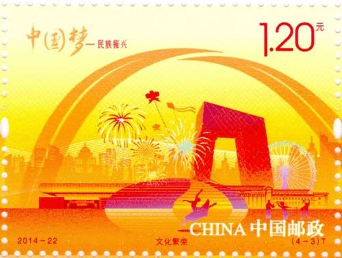 《中国梦—民族振兴》特种邮票 单枚