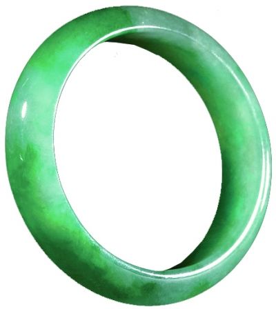 冰种翠色翡翠手镯