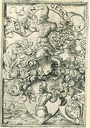 纹章藏书票 画家：索里斯 技法：铜版 年代：1555年