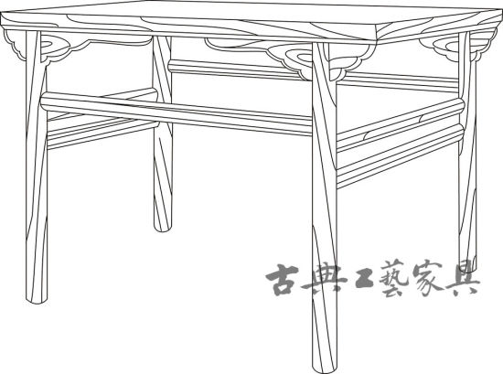 图7 河北巨鹿北宋遗址出土木桌线描图
