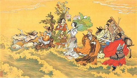中国古代著名神话传说“八仙过海”图