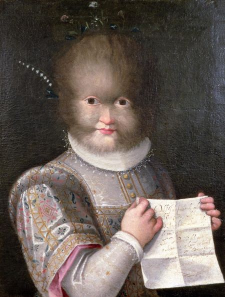 (图片：安东尼塔·冈萨鲁斯的画像，拉维尼亚·方塔纳作，公元1595年，布卢瓦城堡博物馆藏)
