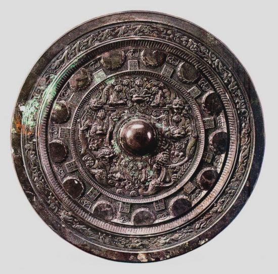 图3、东汉半圆方枚神人神兽镜，丁方忠私藏