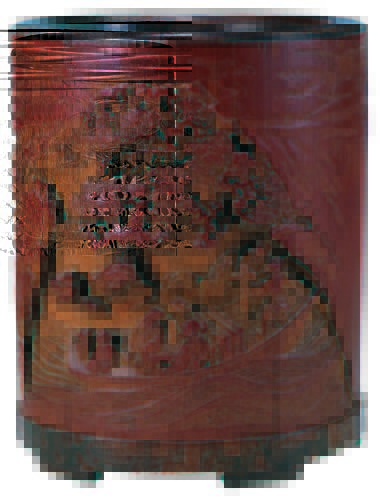 图9 清竹雕东坡夜游赤壁笔筒 通高17.4厘米 口径14厘米