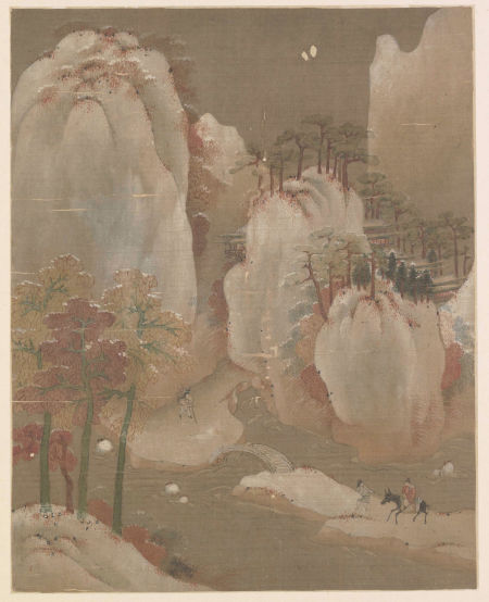 宋佚名《雪山行骑图》 纵：29 厘米，横：23.1厘米 北京故宫博物院藏