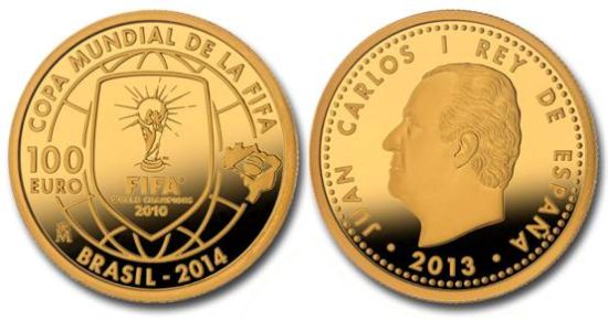 西班牙发行的世界杯纪念币 