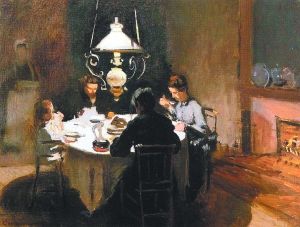 藏于克拉克艺术馆的莫奈油画《晚餐》