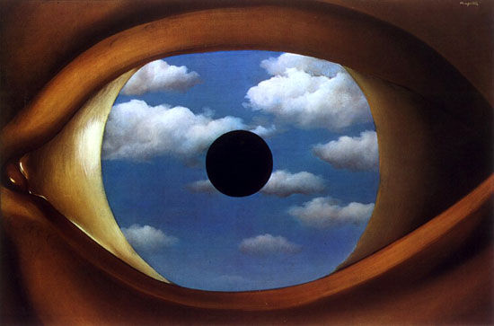 《错误的镜子》，雷尼马格里特作，1928年，布上油画，54x81厘米，纽约现代艺术博物馆藏。
