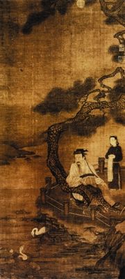 宋代马远《王羲之玩鹅图》，台北故宫博物院藏
