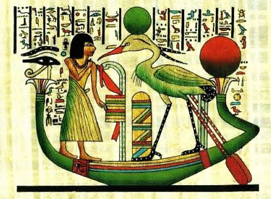 埃及莎草纸画中的凤鸟形象