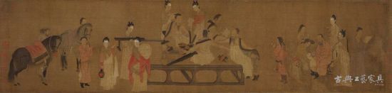 杨子华 北齐校书图(宋人摹本)， 现藏美国波士顿博物馆