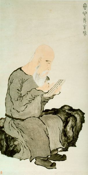 罗聘《金农像》，纸本设色，113.7×59.3厘米，浙江省博物馆藏