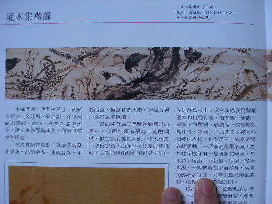 《灌木集禽图》 长卷 纸本 墨笔 纵34厘米 横1211.2厘米 北京故宫博物院藏