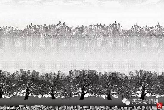 74岁日本老人用Excel创作山水风景画