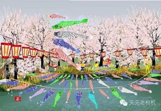 74岁日本老人用Excel创作山水风景画