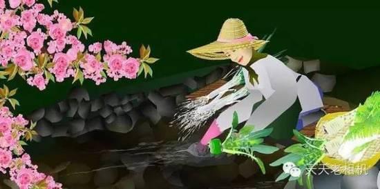 74岁日本老人用Excel创作山水风景画