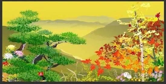 74岁日本老人用Excel创作山水风景画