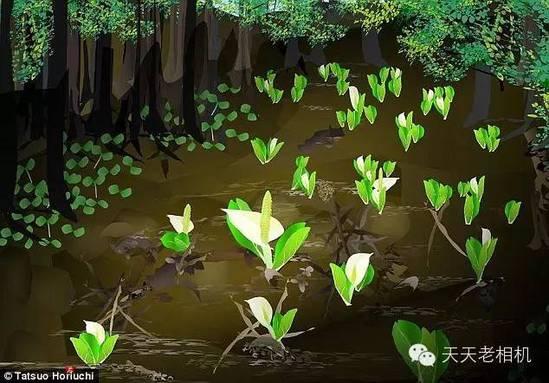 74岁日本老人用Excel创作山水风景画