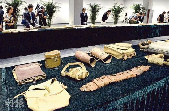 侵华日军曾使用的物品实务。(图片来源于网络)