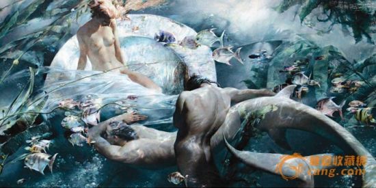 　(沃龙科夫《阿芙洛狄忒的诞生》，现藏于境艺园俄罗斯油画画廊)