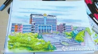 90后大学生手绘校园明信片