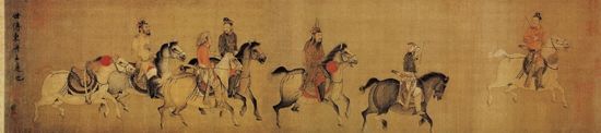 《东丹王出行图》，作者李赞华，创作于931年，藏于波士顿美术博物馆