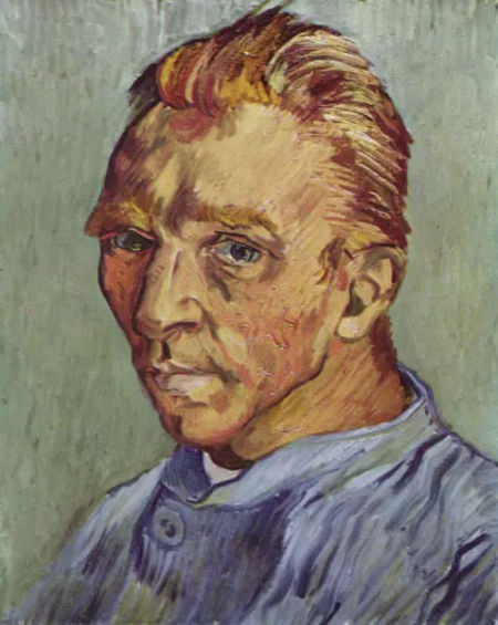 《没胡须的自画像》(Portrait de l’artiste sansbarbe，1889 )