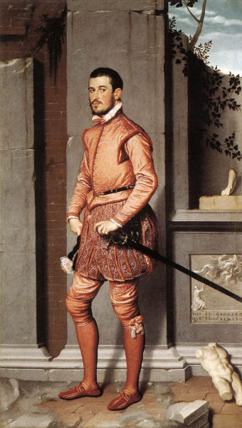《Portrait of Gian Gerolamo Grumelli, (The Man in Pink)》， Giovanni Battista Moroni