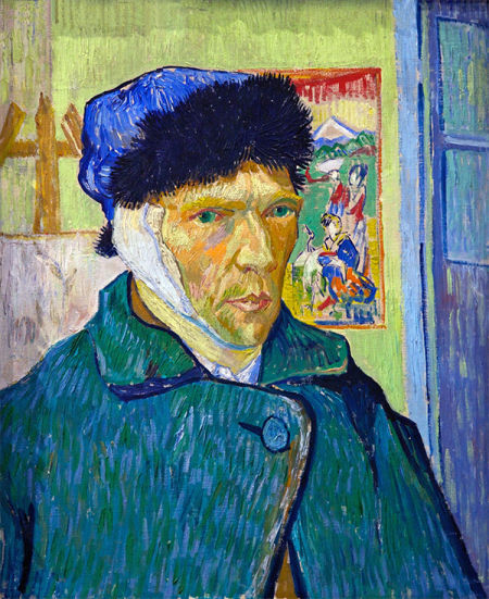 文森特·梵高(Self-portrait with Bandaged Ear)，文森特·梵高(Vincent van Gogh)， 1889